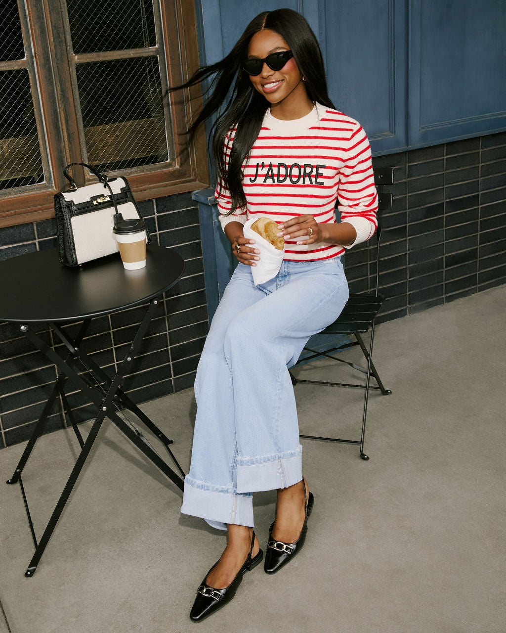 J'Adore Striped Graphic Sweater – VICI