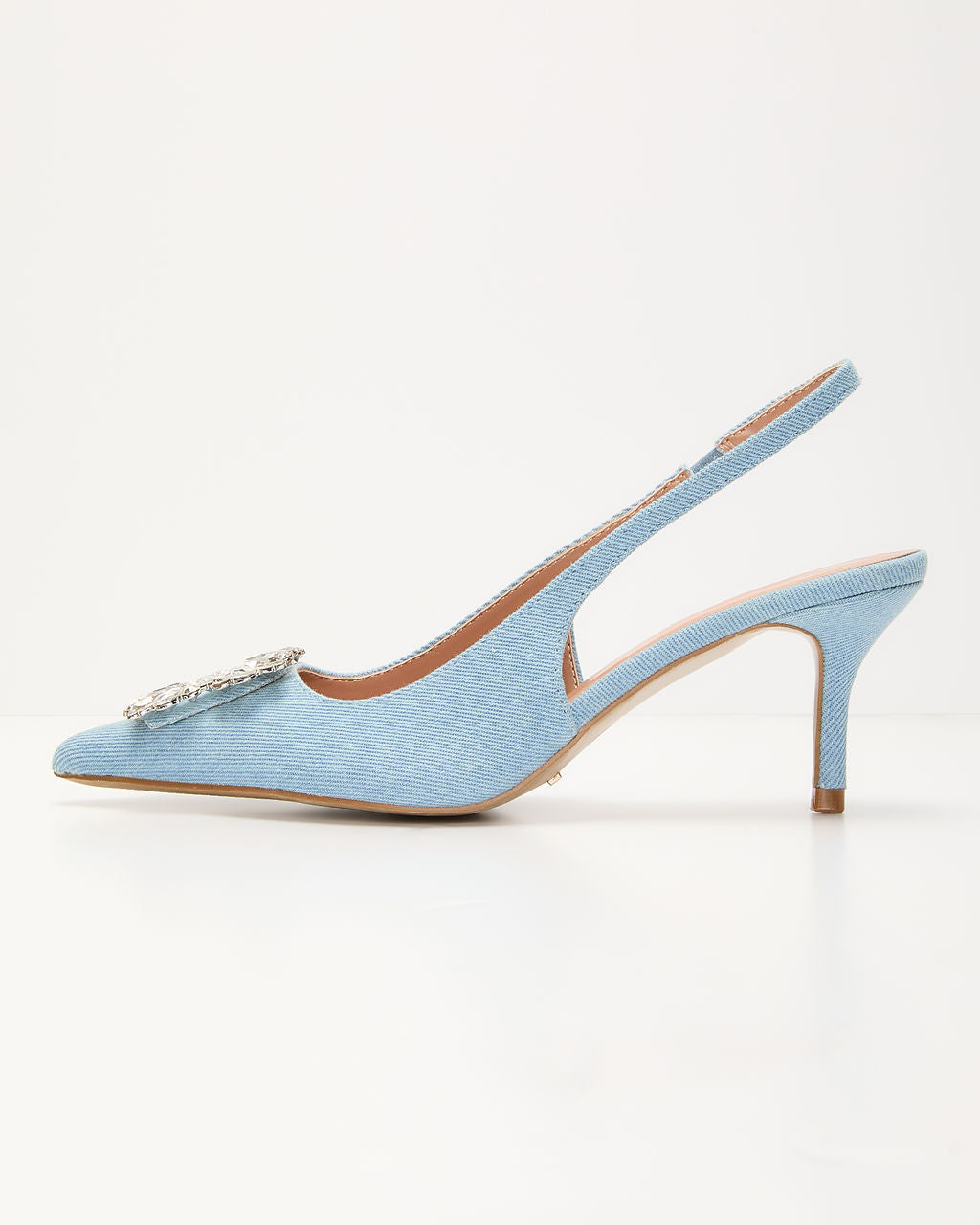 Night Out Embellished Denim Slingback Heels – VICI display picture 3