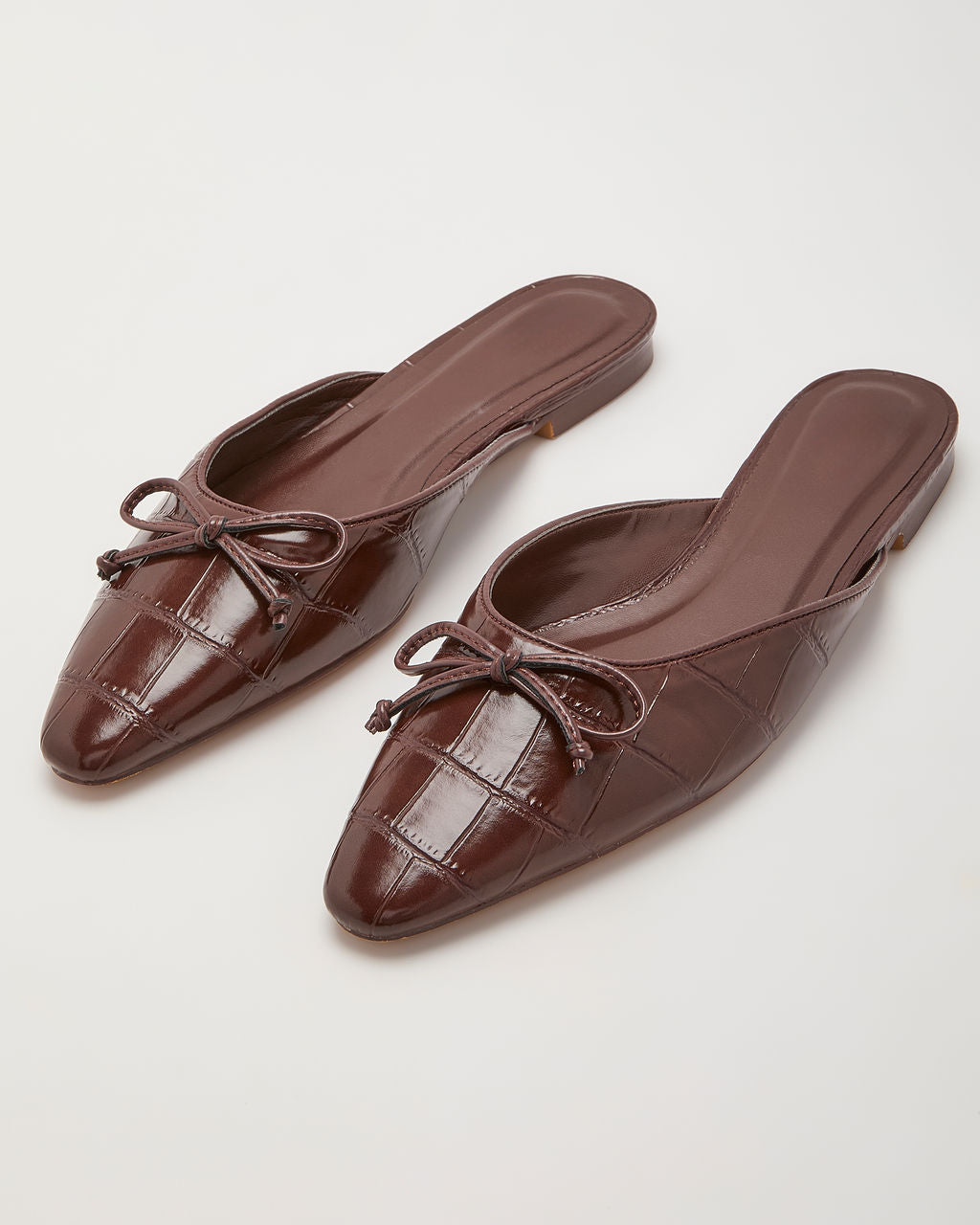 Presley Vegan Leather Croc Embossed Flats – VICI