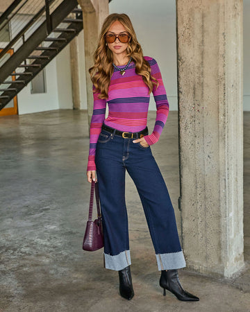 Alida Super Stretch High Rise Wide Leg Jeans