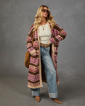 Snug Society Knit Abstract Cardigan