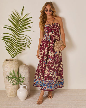 Sunset Tropics Empire Maxi Dress