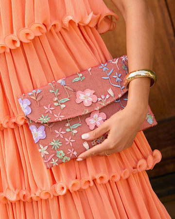 Roseanna Embroidered Foldover Clutch