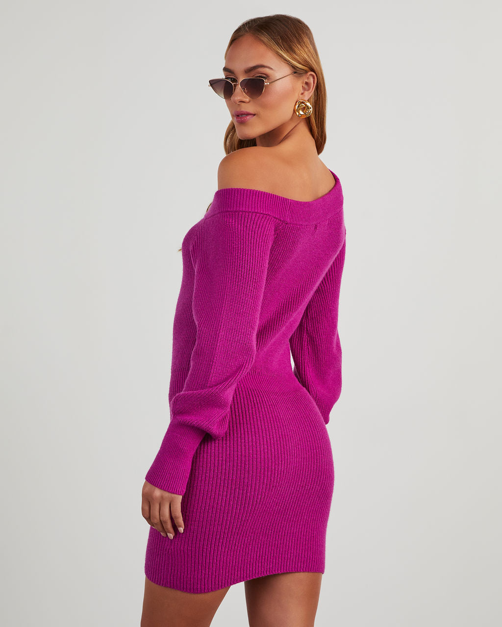Raina Off Shoulder Mini Sweater Dress VICI Raina Off Shoulder Mini Sweater Dress VICI