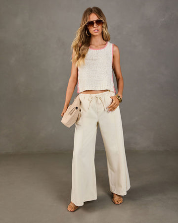 Zenah Rigid High Rise Wide Leg Drawstring Jeans