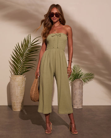 Sloane Strapless Fitted Waist Jumpsuit