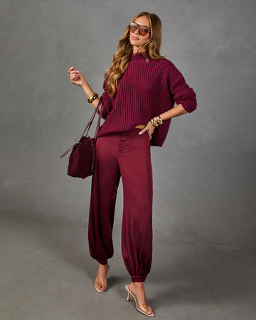 Wendy Ribbed Knit Mock Neck Sweater