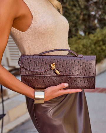 Marysel Textured Vegan Leather Baguette Top Handle Bag