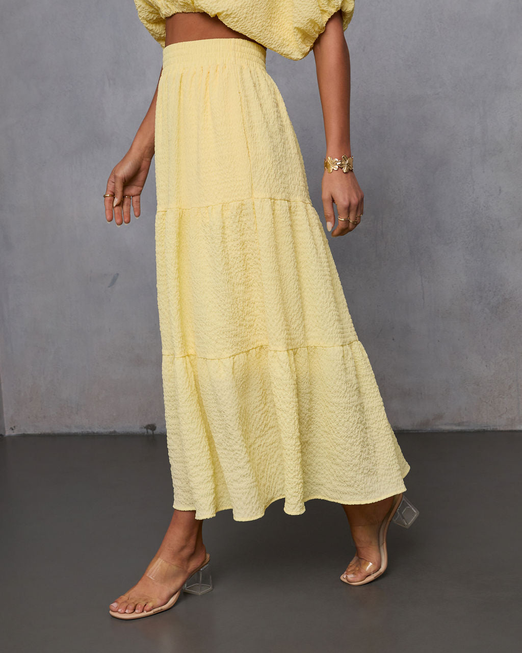 Liena Tiered Gauze Midi Skirt – VICI