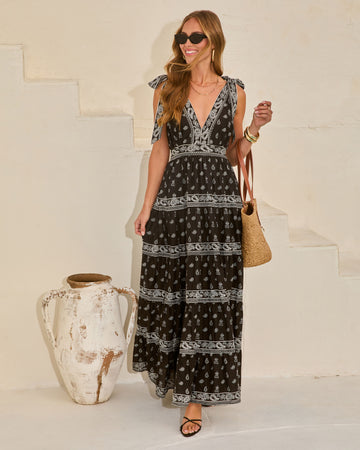 Manda Fit And Flare Paisley Maxi Dress