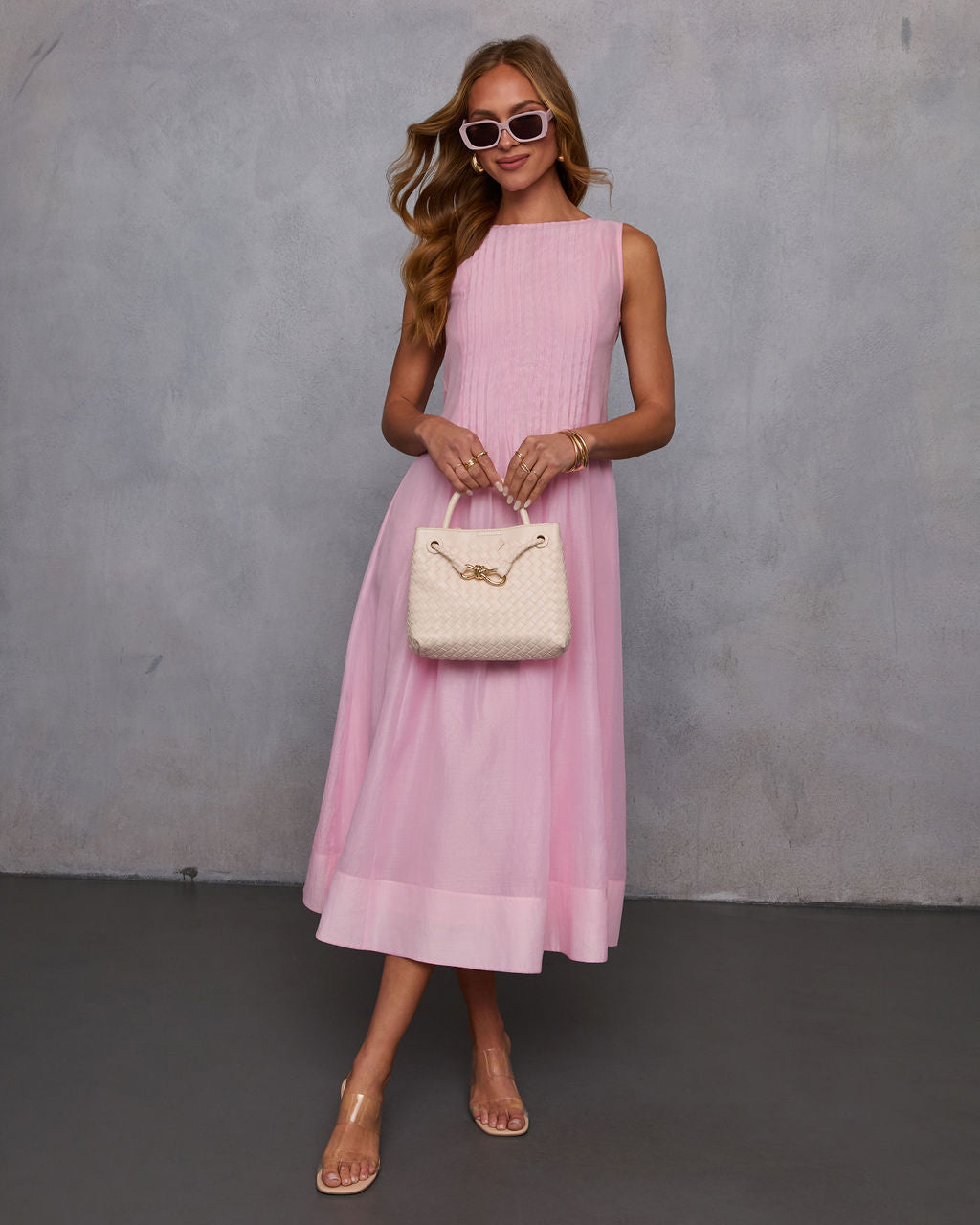 Shes Timeless Pintuck Organza Midi Dress – VICI