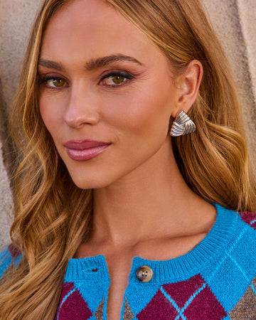 Mona Ribbed Sculpted Triangle Earrings