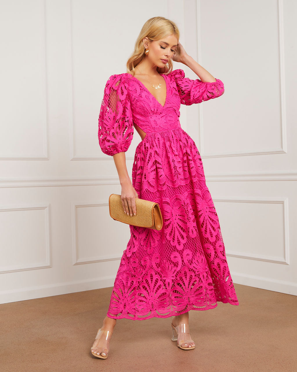 Vivianna Eyelet Maxi Dress VICI Vivianna Eyelet Maxi Dress VICI
