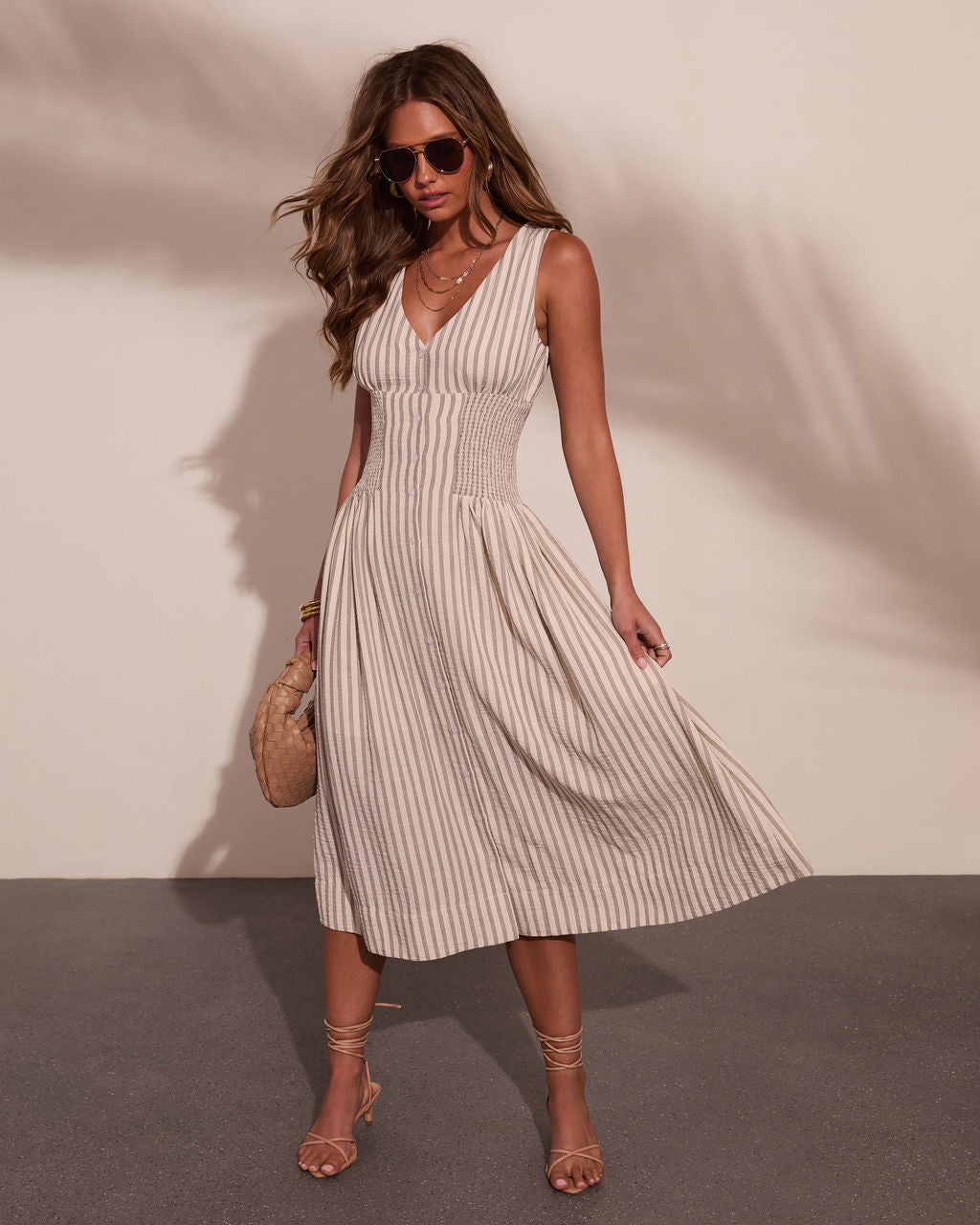 orchid paradise cocktail midi wrap dress reviews Alorah Striped Fit and Flare Midi Dress – VICI