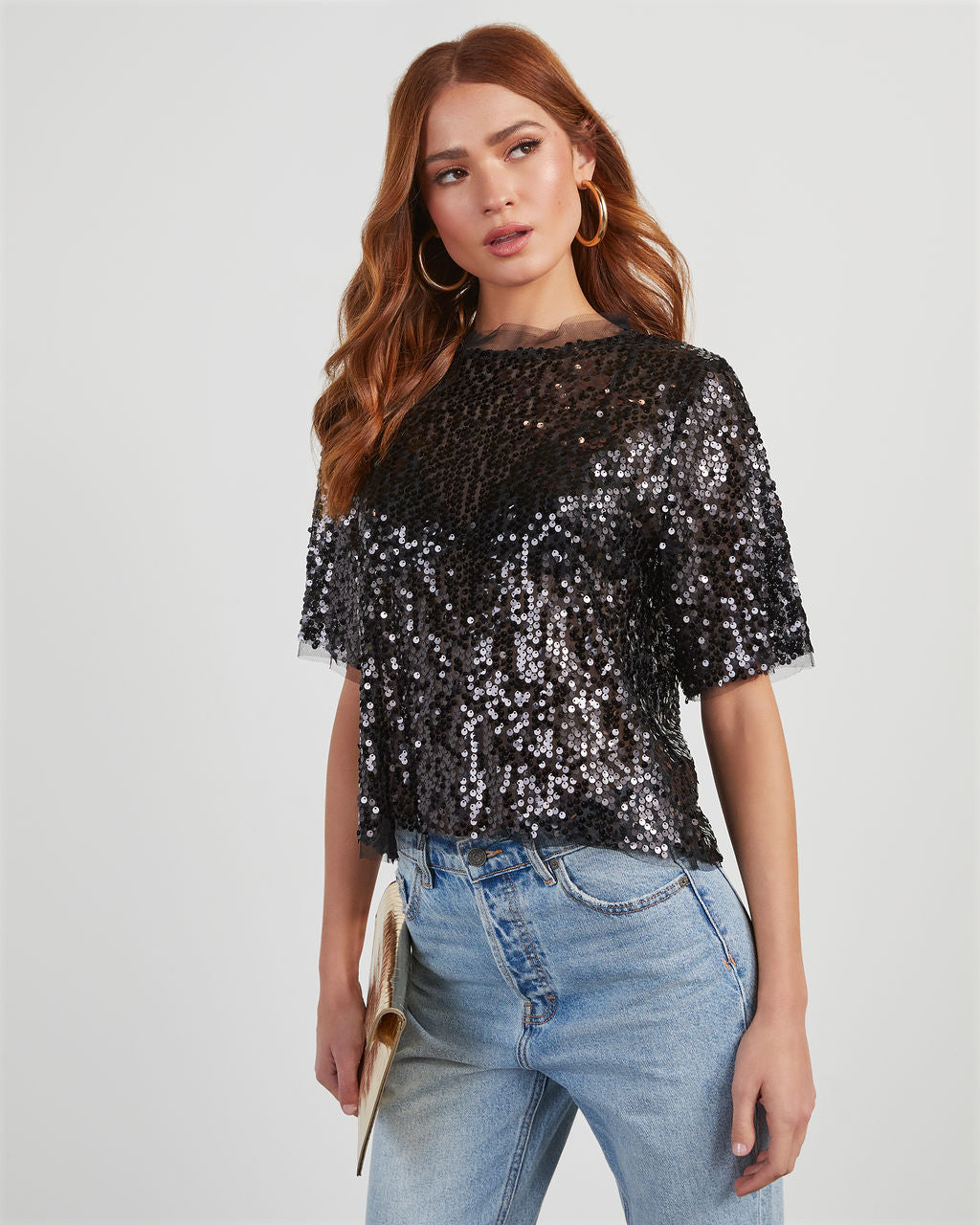 sequin top size 16