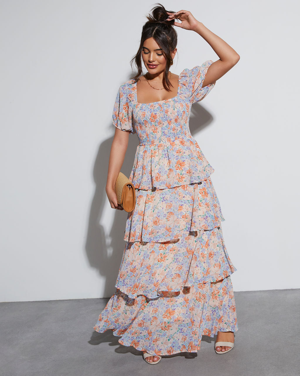 Blooming Vine Tiered Dress Couple Set main image 1