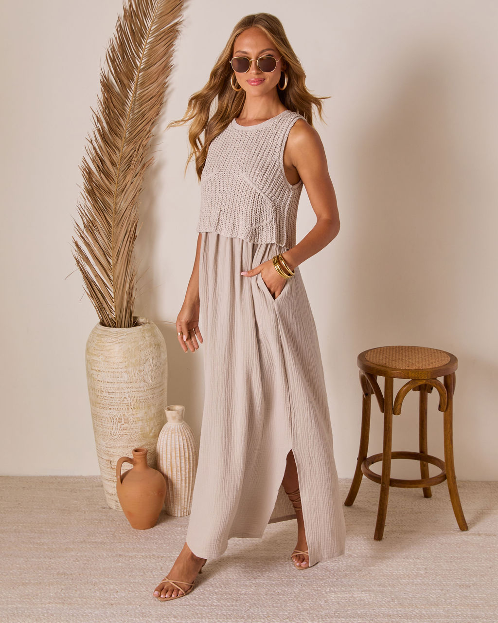 Saltwoven Crochet Bodice Maxi Dress VICI Saltwoven Crochet Bodice Maxi Dress VICI