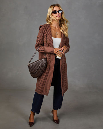 Familiar Feeling Cable Knit Cardigan