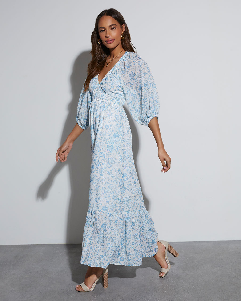 https://www.vicicollection.com/products/maxi-dress-with-bell-sleeves Bailey Long Sleeve Floral Maxi Dress VICI