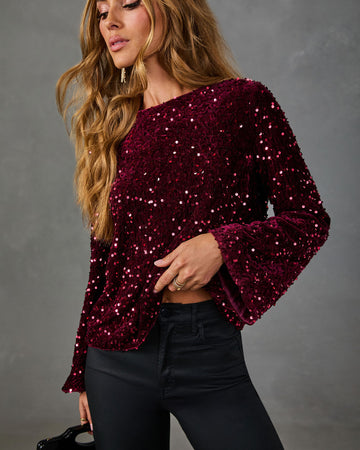 Mood Booster Velvet Sequin Blouse