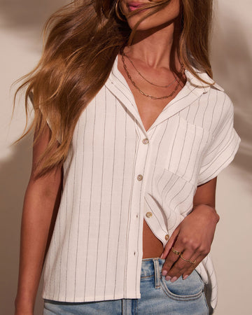 Demetria Linen Short Sleeve Top