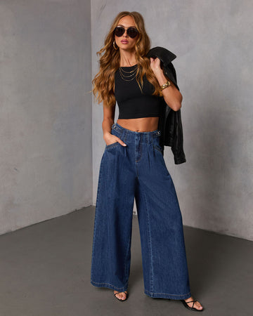 Easy Classic Stretch High Rise Wide Leg Jeans