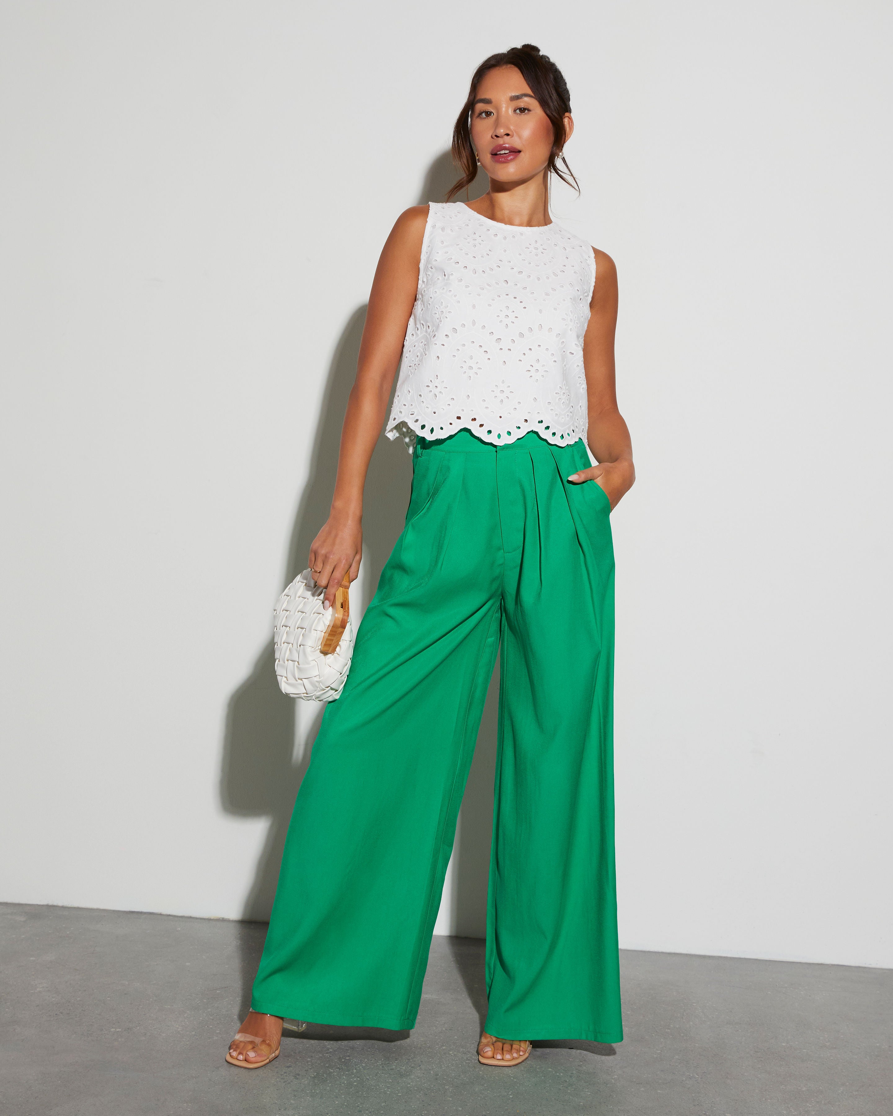 Stevie Wide-Leg Trouser in White