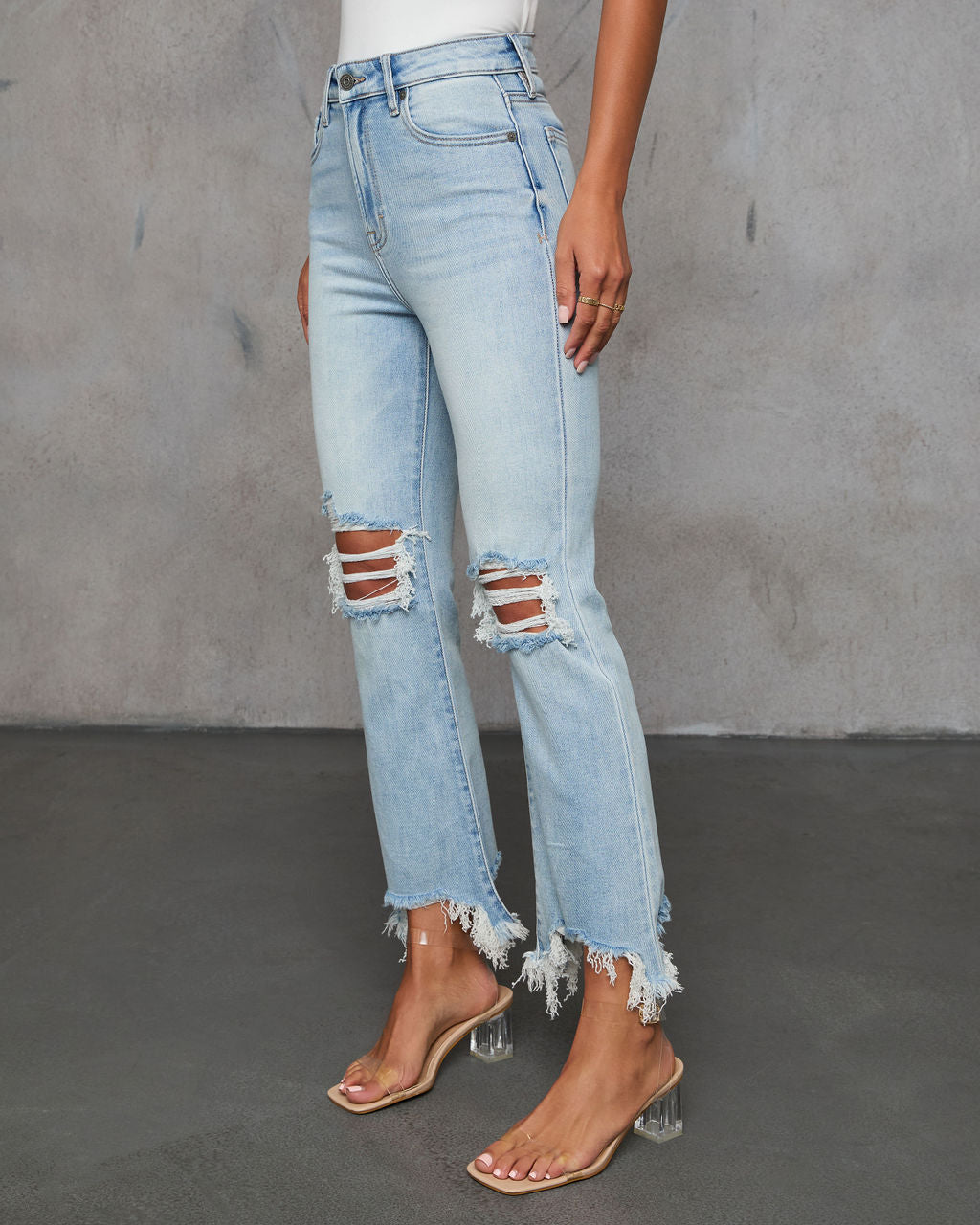 Love Lies High Rise Distressed Crop Skinny main image 1