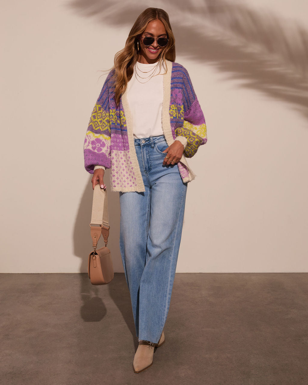 Ferrell Printed Open Front Cardigan – VICI