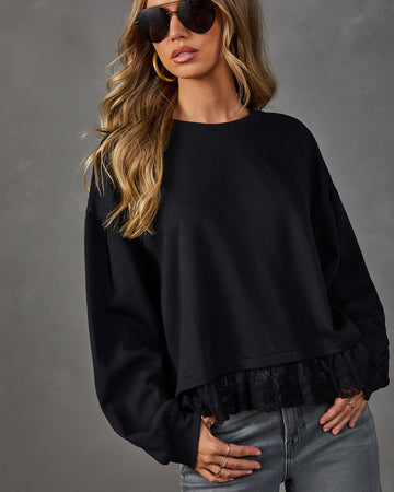 Maylee Knit Lace Hem Top