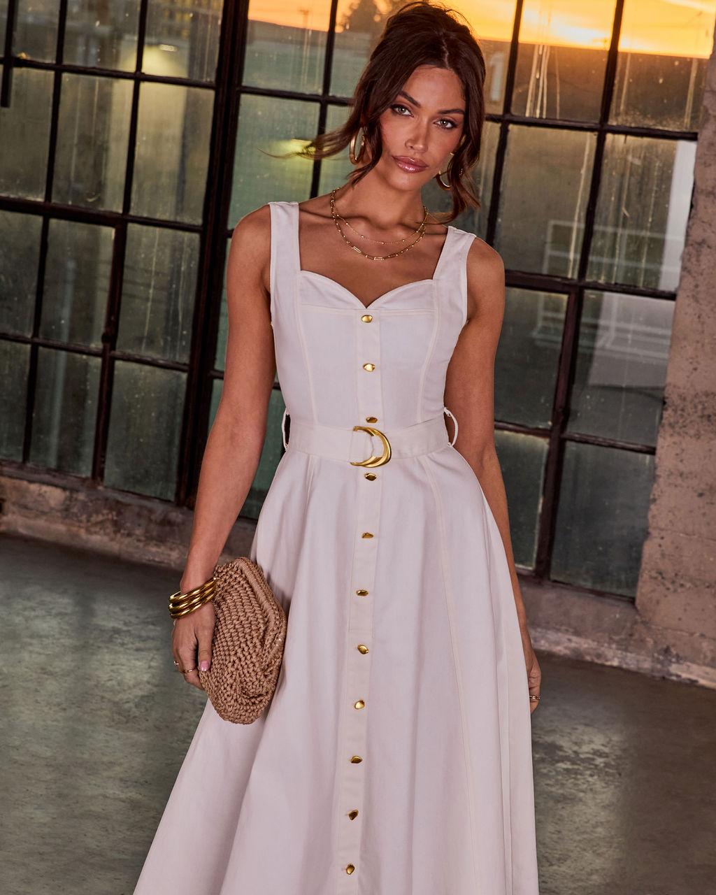 dawn midi dress in brown gingham product info and reviews Dawn Notebook Belted Midi Dress – VICI