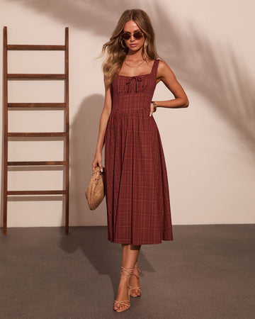 Morning Ritual Plaid Midi Dress