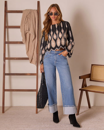 Sevenah Cut Out Lace Top