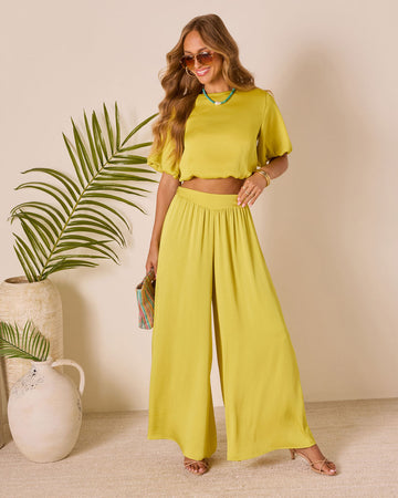 Island Drift Pleated Wide Leg Pants