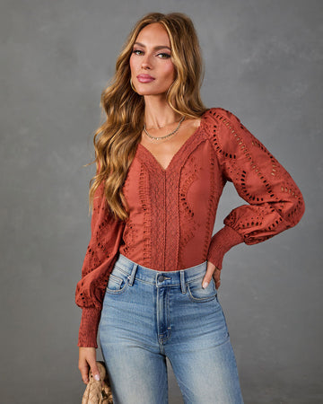 Gentle Whisper Cotton Eyelet Lace Blouse