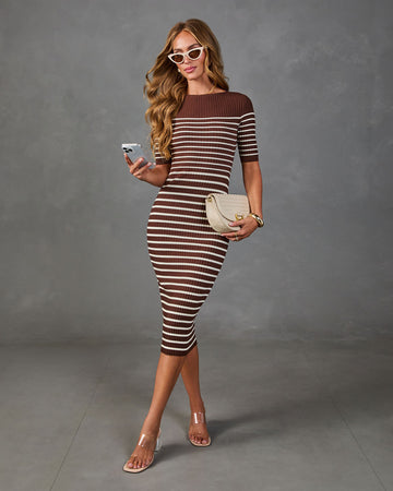 Easy Rise Striped Knit Midi Dress