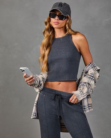 Maison Cozy High Neck Crop Tank Top