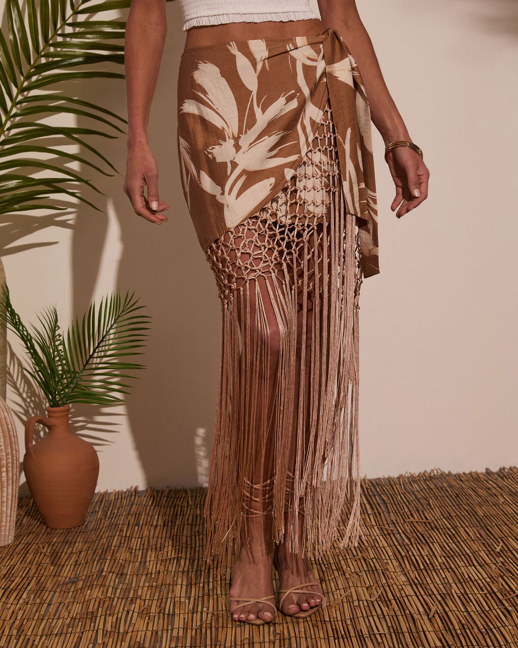 Sunny Views Wrap Fringe Mini Skirt – VICI