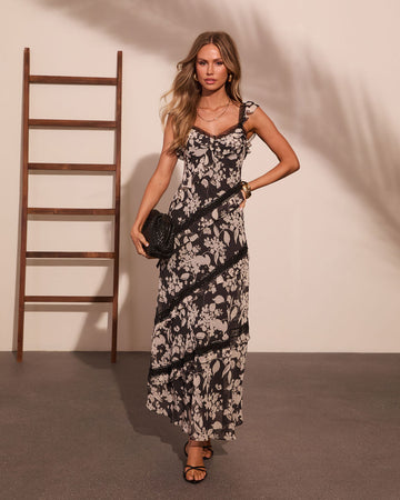 Slow Blooming Tiered Floral Maxi Dress