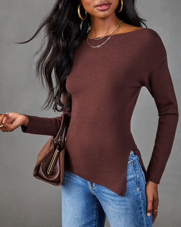 Willis Boat Neck Asymmetric Hem Sweater