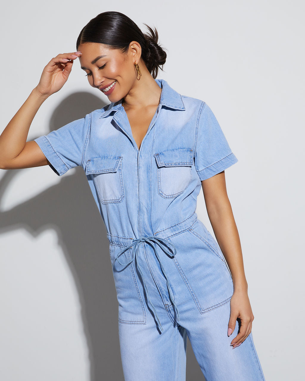 Izzie Denim Pocketed Jumpsuit VICI