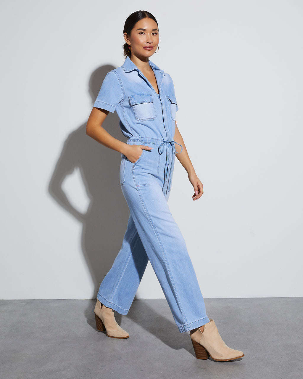Izzie Denim Pocketed Jumpsuit VICI