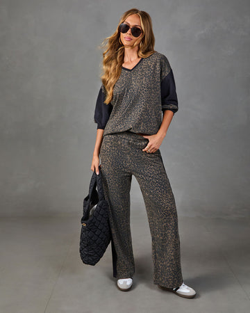 Modern Instinct Leopard Print Color Block Top
