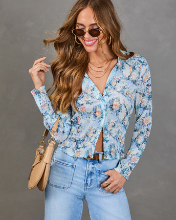 Wildflower Trail Floral Button Down Top