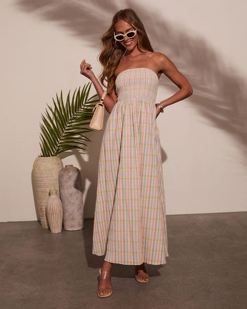 Montana Striped Strapless Maxi Dress
