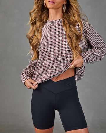 Gentle Pace Houndstooth Scuba Top