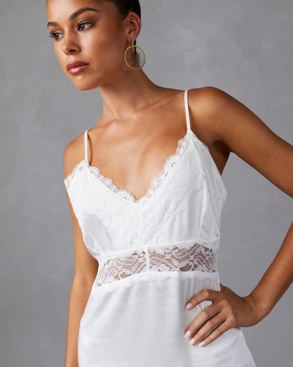 vici collection white lace dress Therese Satin Lace Midi Dress – VICI