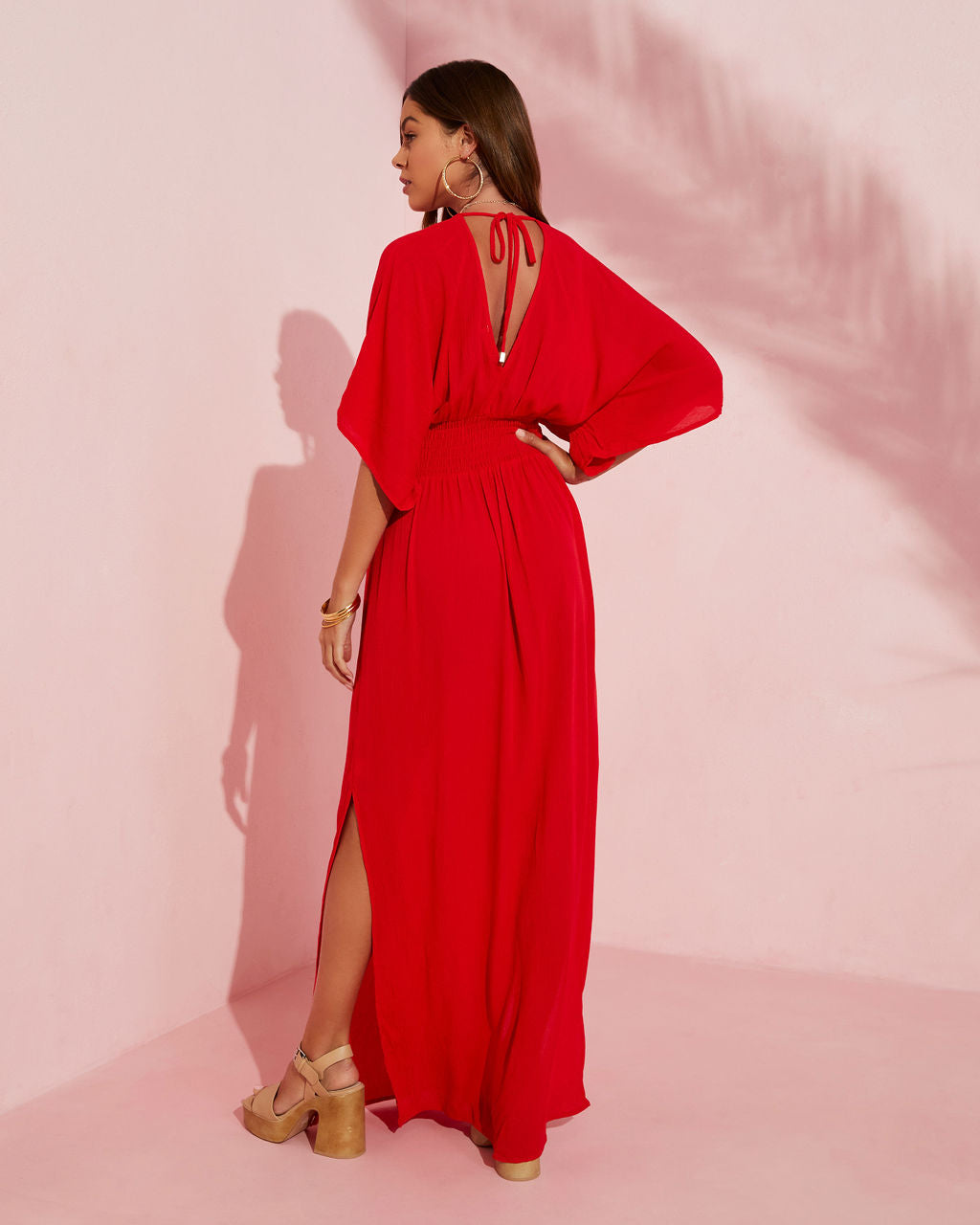 Kimona Smocked Kimono Maxi Dress VICI Kimona Smocked Kimono Maxi Dress VICI