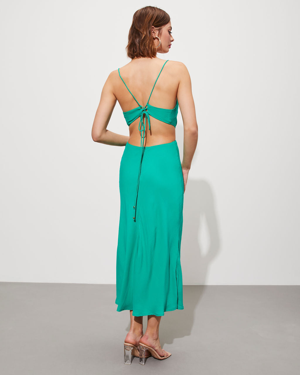 Seraphine Cowl Neck Cutout Midi Dress  VICI