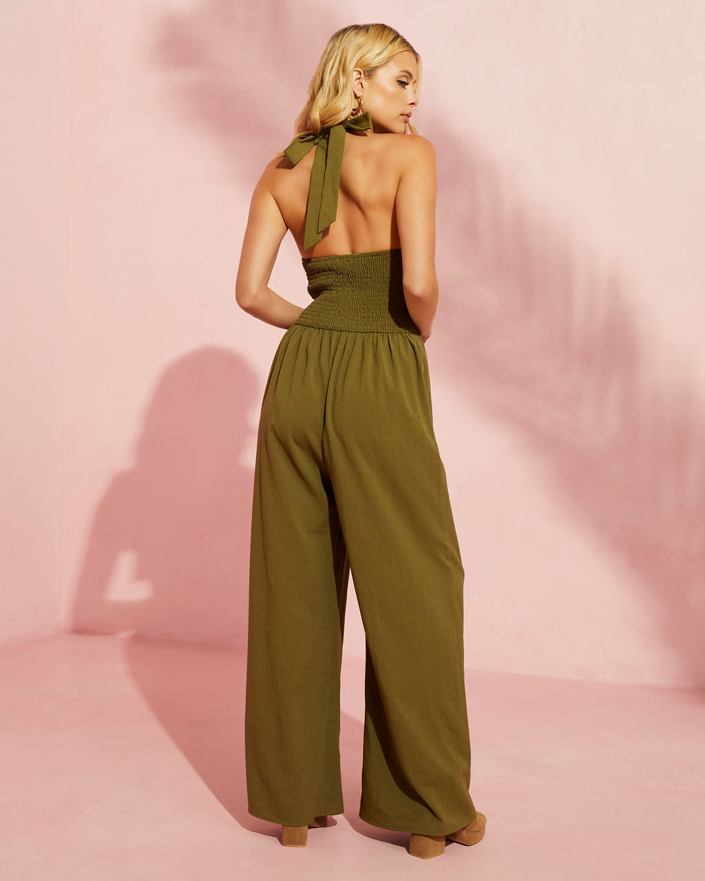 Dovie Smocked Halter Jumpsuit VICI